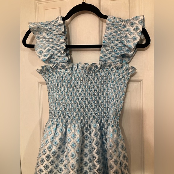 Hill House Home Ice Blue Brocade Ellie Nap Dress XS - Picture 3 of 10